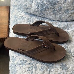 Rainbow Men's Tan Flip-Flops